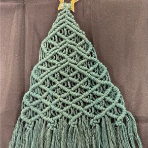 Handcrafted Green Macramé Wall Hanging